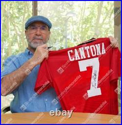 Framed Eric Cantona Signed Manchester United Shirt Home, 1994-95 Compact