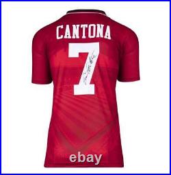 Framed Eric Cantona Signed Manchester United Shirt Home, 1994-95 Premium