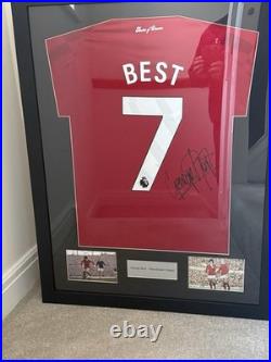 Framed George Best Manchester United Football Shirt Jersey & Signature No COA