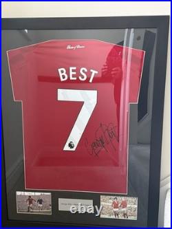 Framed George Best Manchester United Football Shirt Jersey & Signature No COA