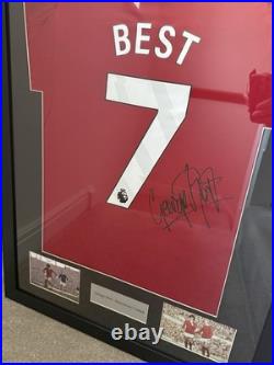 Framed George Best Manchester United Football Shirt Jersey & Signature No COA