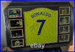 Framed Hand Signed Manchester United 2022/23 Name & Numbered Shirt 7 Ronaldo