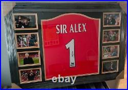 Framed Hand Signed Manchester United Name & Numbered Shirt 1 Sir Alex Ferguson