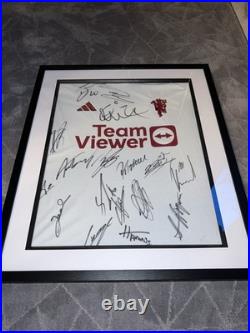 Framed Hand Signed Manchester United Squad Shirt 24-25 Video Proof