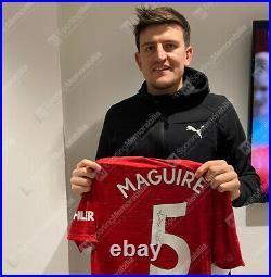 Framed Harry Maguire Signed Manchester United Shirt 2020-21, Number 5