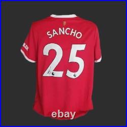 Framed Jadon Sancho Manchester United Signed 21/22 Shirt