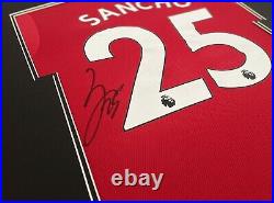 Framed Jadon Sancho Manchester United Signed 21/22 Shirt