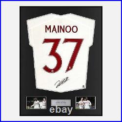 Framed Kobbie Mainoo Signed Manchester United Shirt Third Away 2023-24 Modern