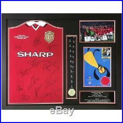 Framed Manchester United 1999 Champions League Final Signed Football Shirt + COA