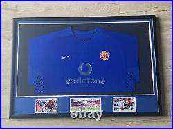Framed Manchester United 2002/03 shirt signed by Roy Keane COA Large Frame