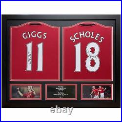 Framed Manchester United Football Shirts Ryan Giggs & Paul Scholes Signed