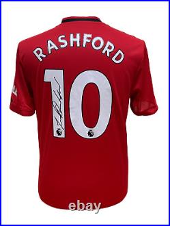 Framed Marcus Rashford Signed Manchester United Football 2020 Shirt Proof & Coa