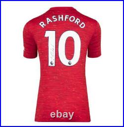 Framed Marcus Rashford Signed Manchester United Shirt Home, 2020-21