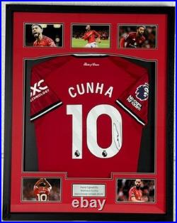 Framed, Matheus Cunha Hand Signed Manchester United 25/26 Home Shirt + COA