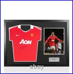 Framed Nani Signed Manchester United Shirt 2010-2011 Panoramic Autograph