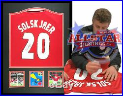 Framed Ole Solskjaer Signed Manchester United Champions League Shirt Coa & Proof