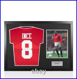 Framed Paul Ince Signed Manchester United Shirt 1996, Number 8 Panoramic