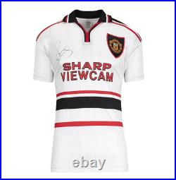 Framed Paul Scholes Signed Manchester United Shirt 1999, Away Autograph