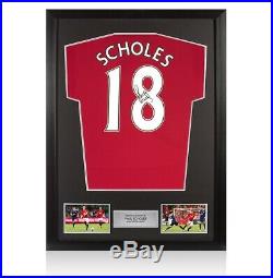 Framed Paul Scholes Signed Manchester United Shirt 2017/18 Number 18