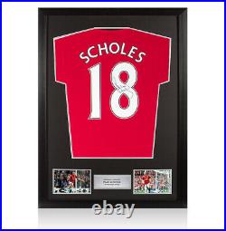 Framed Paul Scholes Signed Manchester United Shirt 2019/20 Number 18