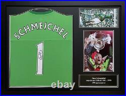 Framed Peter Schmeichel Signed Manchester United Goalkeeper With Shirt & Proof