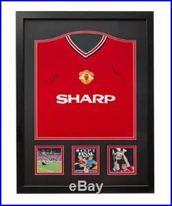 Framed Robson Whiteside Signed Manchester United 1985 Football Shirt Proof & Coa
