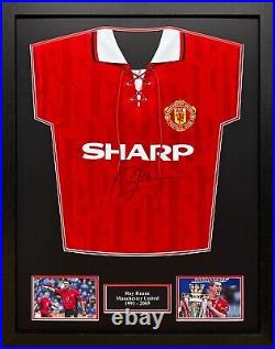 Framed Roy Keane Signed Manchester United 1994 Football Shirt Comes Coa & Proof