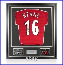 Framed Roy Keane Signed Manchester United Shirt Number 16 Premium Framed