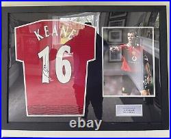 Framed Roy Keane Signed Manchester United Shirt Number 16 with COA