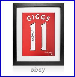 Framed Ryan Giggs Signed Manchester United Print Number 11 Autograph