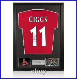 Framed Ryan Giggs Signed Manchester United Shirt 1999, Number 11 Fan Style