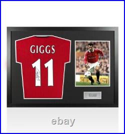 Framed Ryan Giggs Signed Manchester United Shirt 1999, Number 11 Fan Style P