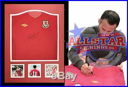 Framed Ryan Giggs Signed Wales Football Shirt With Coa Proof Manchester United