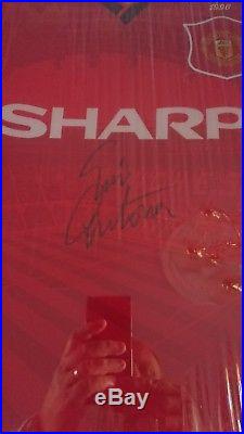 Framed Signed Manchester United, Cantona Shirt COA Brand New Gift