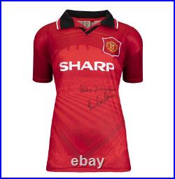 Framed Sir Alex Ferguson & Eric Cantona Dual Signed Manchester United Shirt 19