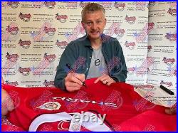 Framed Solskjaer & Sheringham Signed Manchester United Treble 99 Shirt Proof Coa Framed Solskjaer & Sheringham Signed Manchester United Treble 99 Shirt Proof Coa