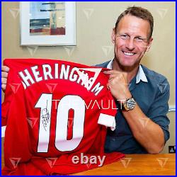 Framed Teddy Sheringham Signed Manchester United Shirt 1999 Treble Modern