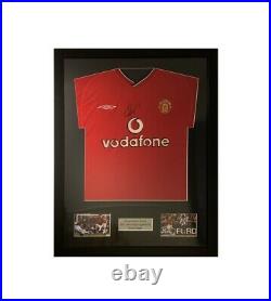 Framed Vintage Signed (ryan Giggs) Manchester United 2000-01 Home Shirt ++coa