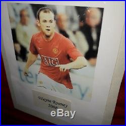 Framed Wayne Rooney Signed Manchester United Shirt 2008 season