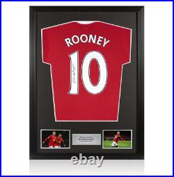 Framed Wayne Rooney Signed Manchester United Shirt 2015-16 Number 10, Fan Styl