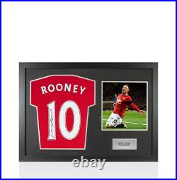 Framed Wayne Rooney Signed Manchester United Shirt, 2019/2020, Number 10 Panor