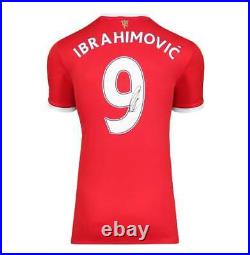 Framed Zlatan Ibrahimovic Signed Manchester United Shirt Home, 2021-22 Premiu