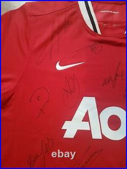 Fully Signed Classic Manchester United Man Utd 2011-12 Mens XL Large Home Shirt