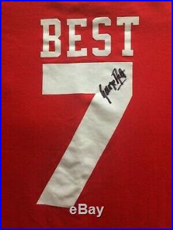 GEORGE BEST SIGNED NUMBER 7 MANCHESTER UNITED RETRO 1960's 1970's HOME SHIRT