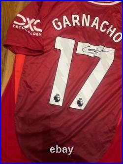 Garnacho Signed Manchester United Home Shirt With COA Included