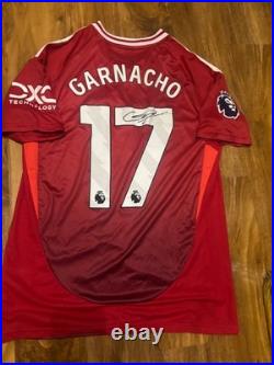 Garnacho Signed Manchester United Home Shirt With COA Included