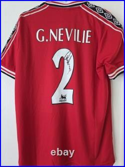 Gary Neville Manchester United Signed 99 Home Prem Shirt Gary Neville Manchester United Signed 99 Home Prem Shirt