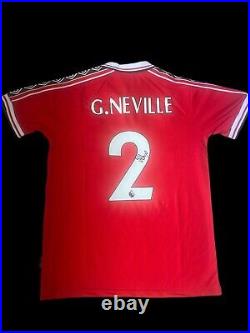 Gary Neville Manchester United Treble Hand Signed Home Shirt