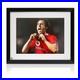 Gary Neville Signed Manchester United Football Photo Badge. Framed