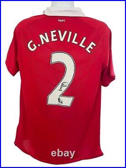 Gary Neville Signed Manchester United Shirt With COA and Photo Proof